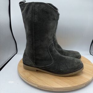 Coolway Green Suede Boho Western Boots Women's EU 37 US 6 embroidery pull on